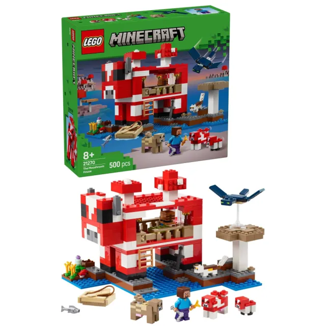 Lego Minecraft Het Mooshroom huis, gamingspeelgoed 21270