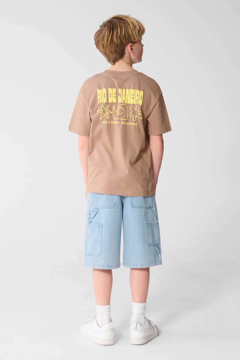 Shoeby T-shirt met backprint lichtbruin, foto 5