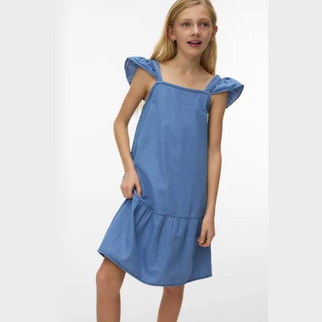 Vero Moda a-lijn jurk light blue denim, foto 3