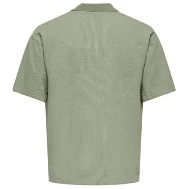 Only & Sons JUNIOR polo met textuur groen Jongens Stretchkatoen Polokraag, foto 2