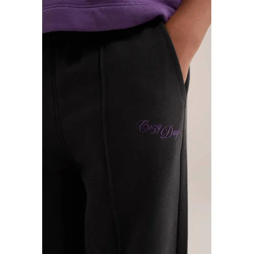 WE Fashion wide leg joggingbroek antraciet, foto 4