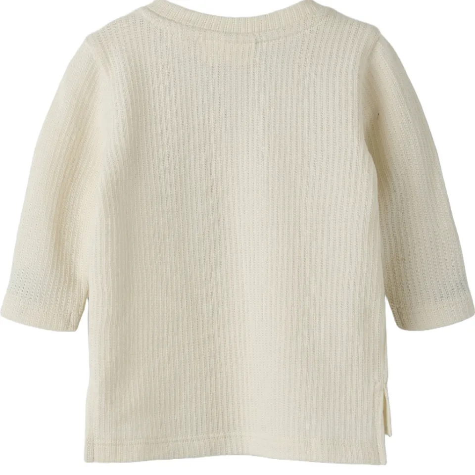 Lil' Atelier BABY katoenen gebreide longsleeve ecru, foto 2