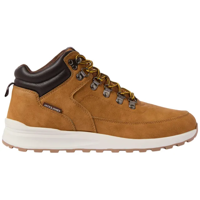 Jack & Jones imitatieleren veterboots met profielzool - cognac