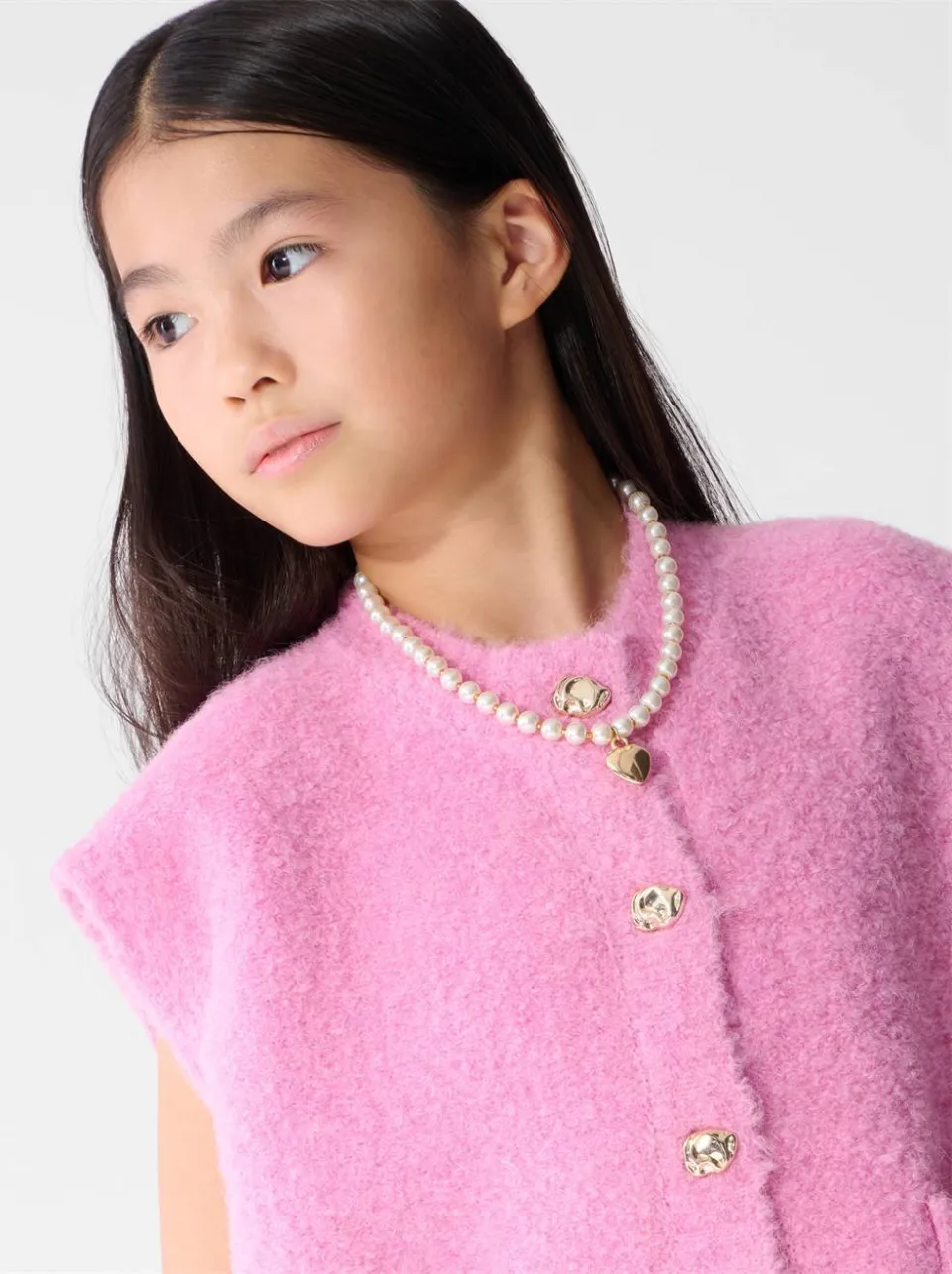 Shoeby tweed gilet met wol - roze, foto 7