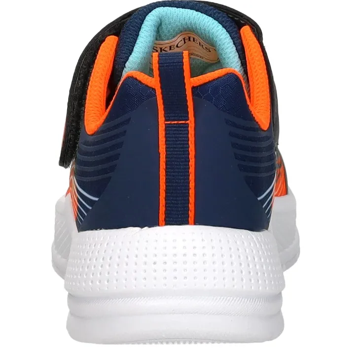 Skechers Microspec Advance sneaker blauw oranje, foto 4