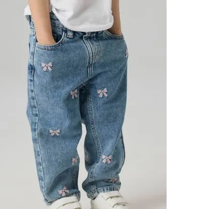 NAME IT MINI loose fit jeans NMFBELLA met strikjes Medium blue denim, foto 4