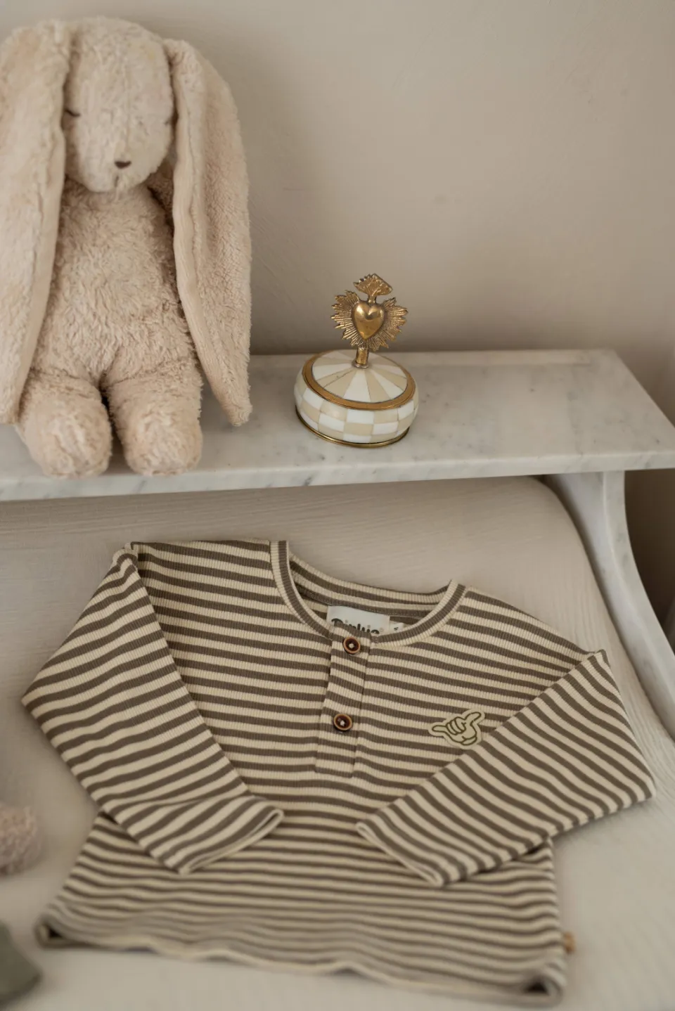 Dirkje gestreepte longsleeve bruin/beige, foto 3