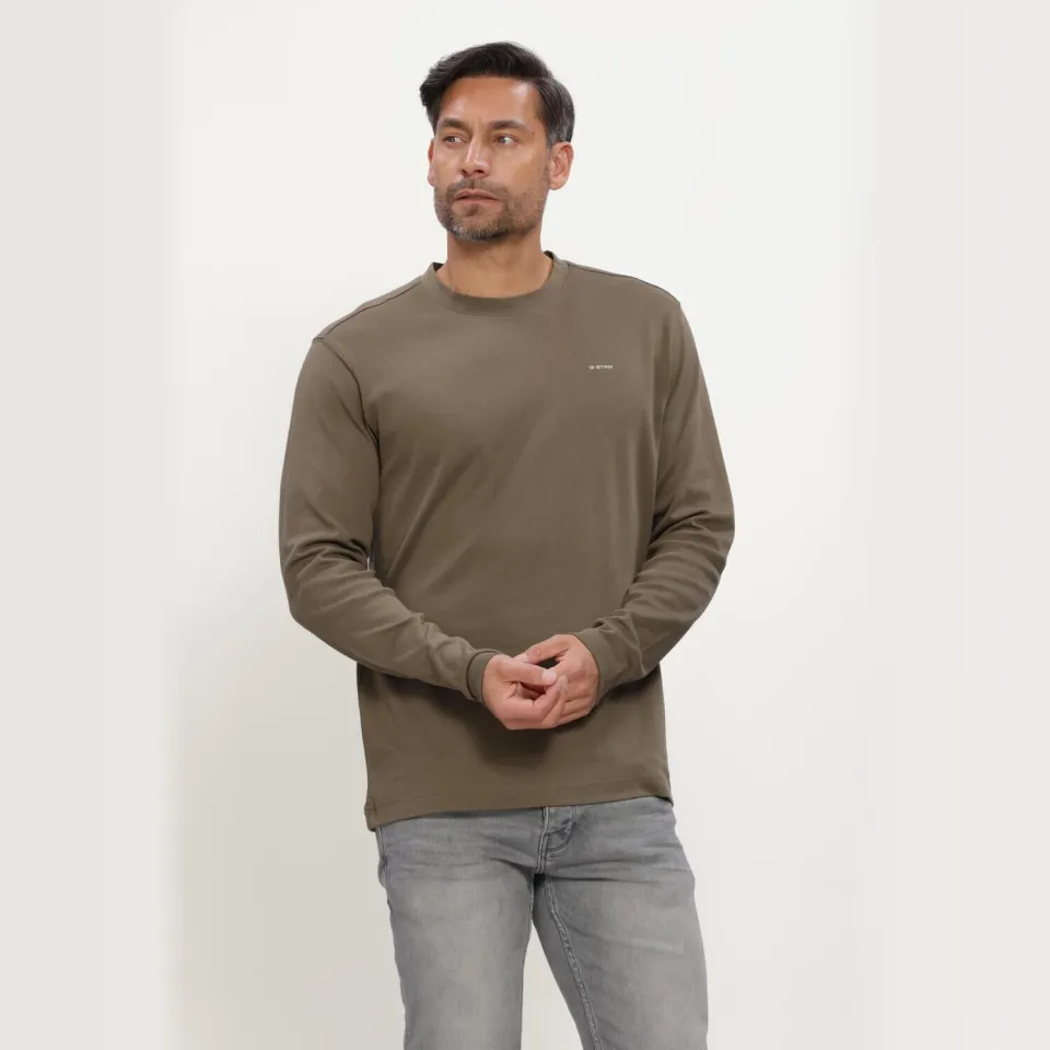 G-Star regular fit longsleeve - dark khaki, foto 5