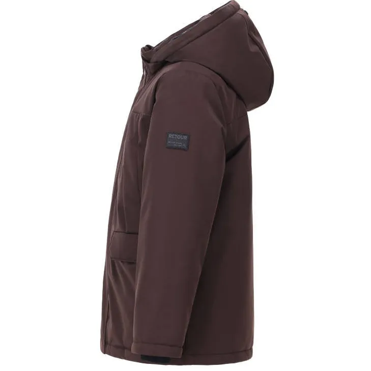 Retour Jeans gewatteerde winterparka chocoladebruin, foto 4