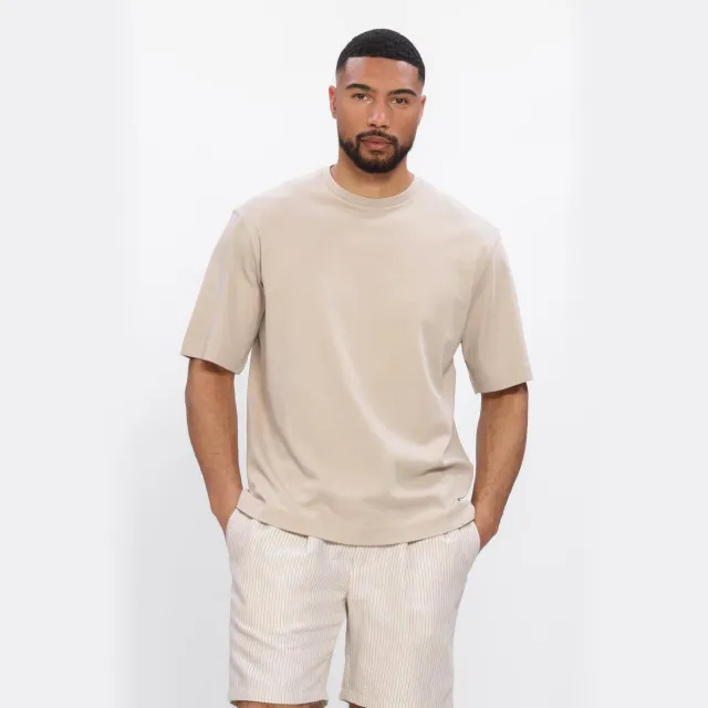 Profuomo Heren Polo's & T-shirts Heavy Cotton - Zand beige