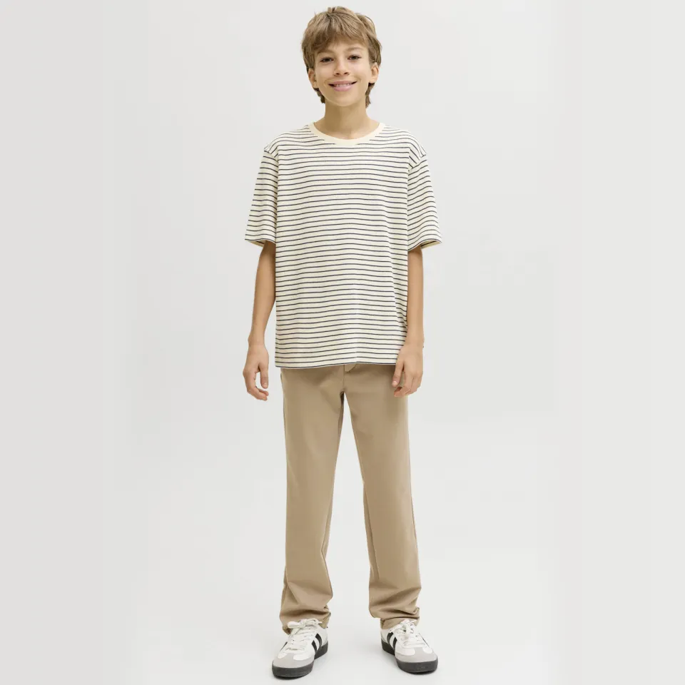 Jack & Jones JJEDOVER T-shirt ecru gestreept, foto 4
