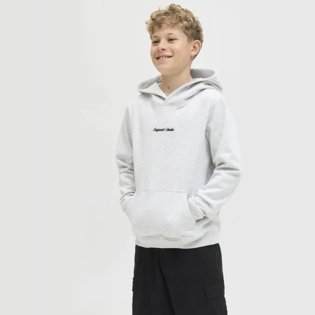 Jack & Jones JUNIOR hoodie wit Wit melange