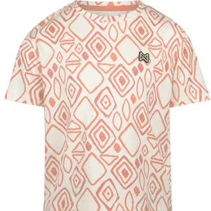 Koko Noko T-shirt ecru all-over print zalm, foto 3