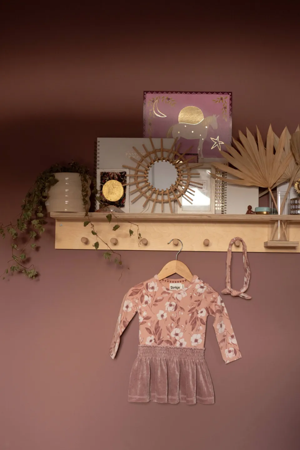 Dirkje gebloemde midi jurk met haarband - roze, foto 5