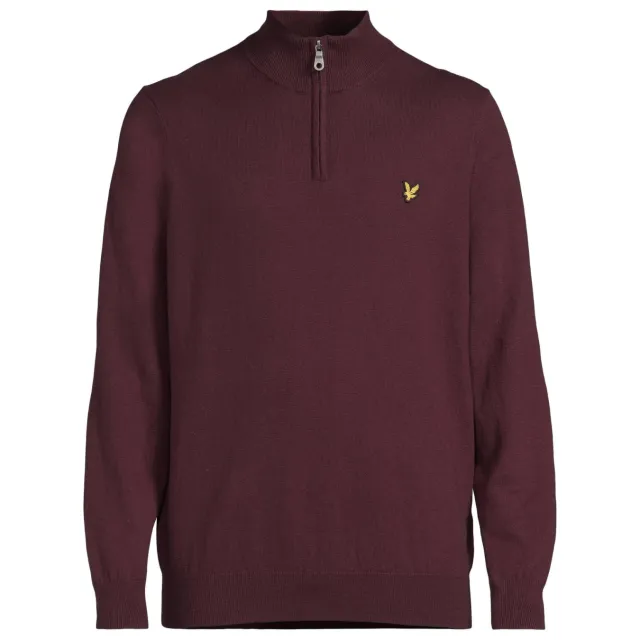 Lyle & Scott regular fit gebreide trui met wol - burgundy