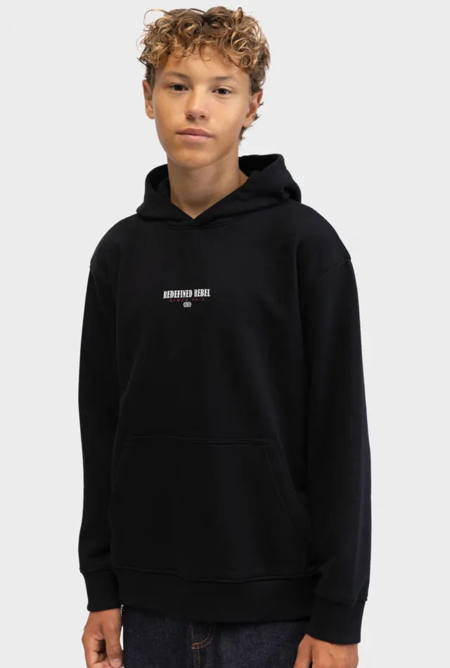 Redefined Rebel hoodie met backprint - zwart