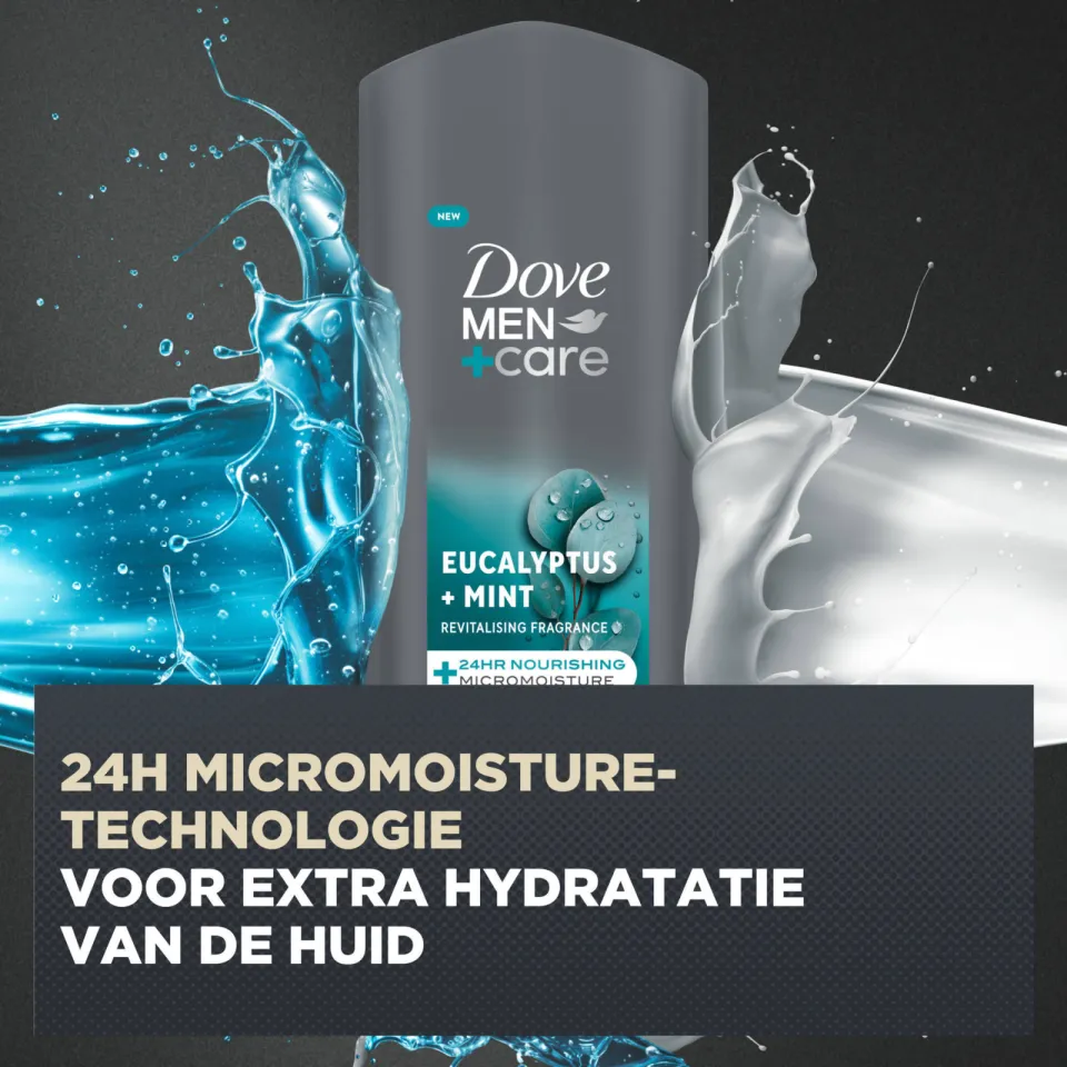 Dove Men+Care Eucalyptus + Mint 3-in-1 douchegel, foto 6