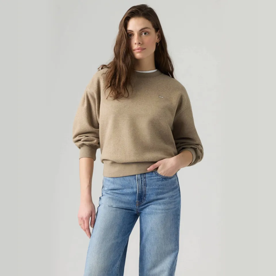 Levi's katoenen sweater met logo - taupe, foto 3