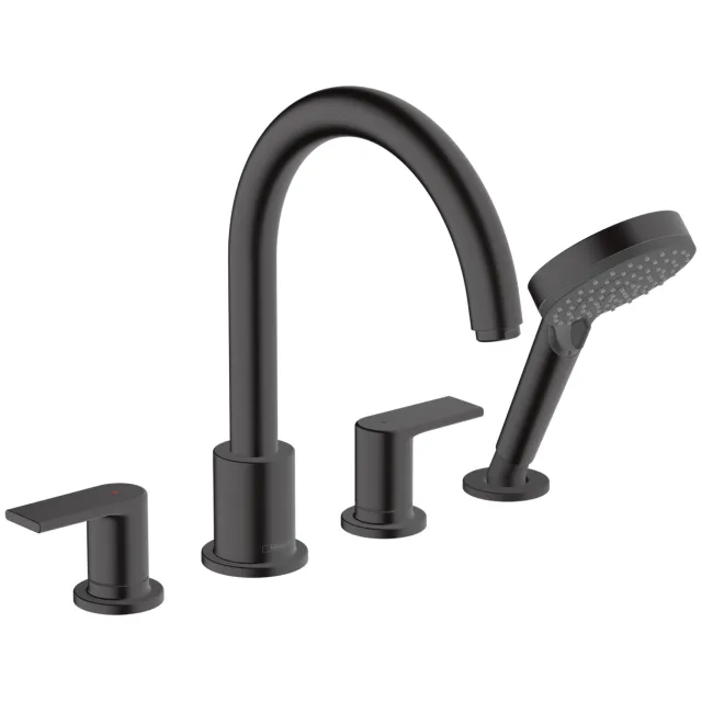 Hansgrohe Badrandmengkraan HansGrohe Vernis Shape 4-Gats Mat Zwart