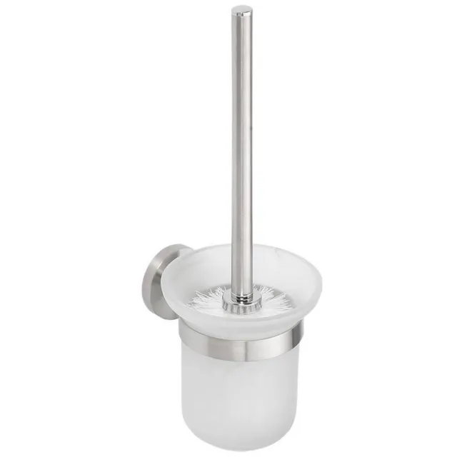 Sapho Toiletborstelhouder Sapho X-Steel Hangend 11.5x32.5 cm Geborsteld RVS / Melkglas Wit Chroom