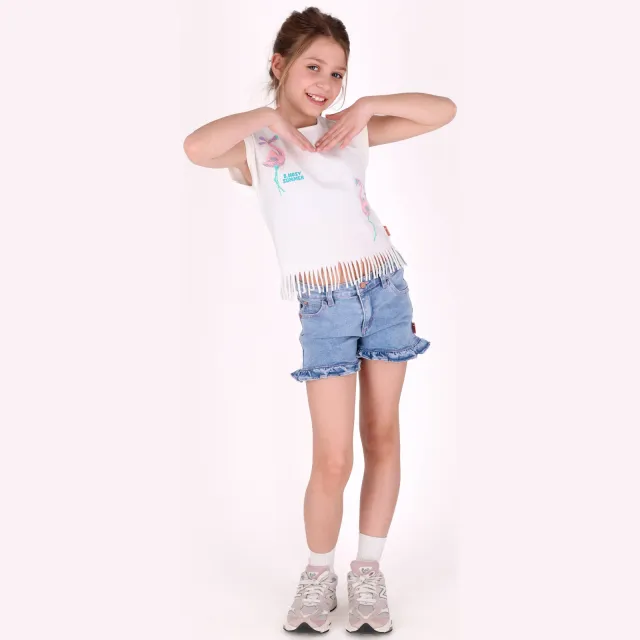 B.Nosy denim slim short jeansshort lichtblauw