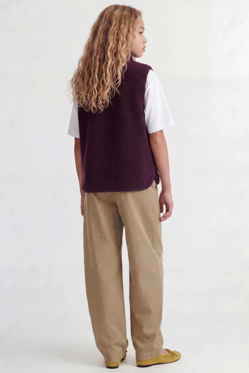 JJXX GIRL rechtvallend teddy gilet - donkerrood, foto 4