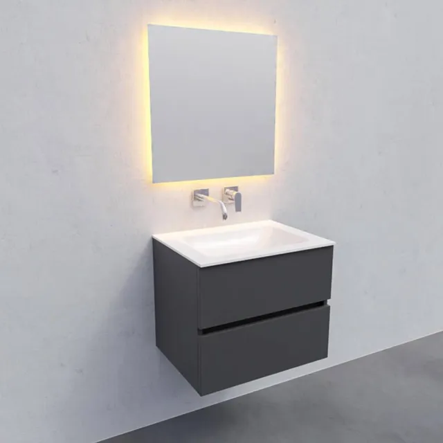 Badkamermeubel Solid Surface AQS Oslo 60x46 cm Mat Antraciet Boss & Wessing
