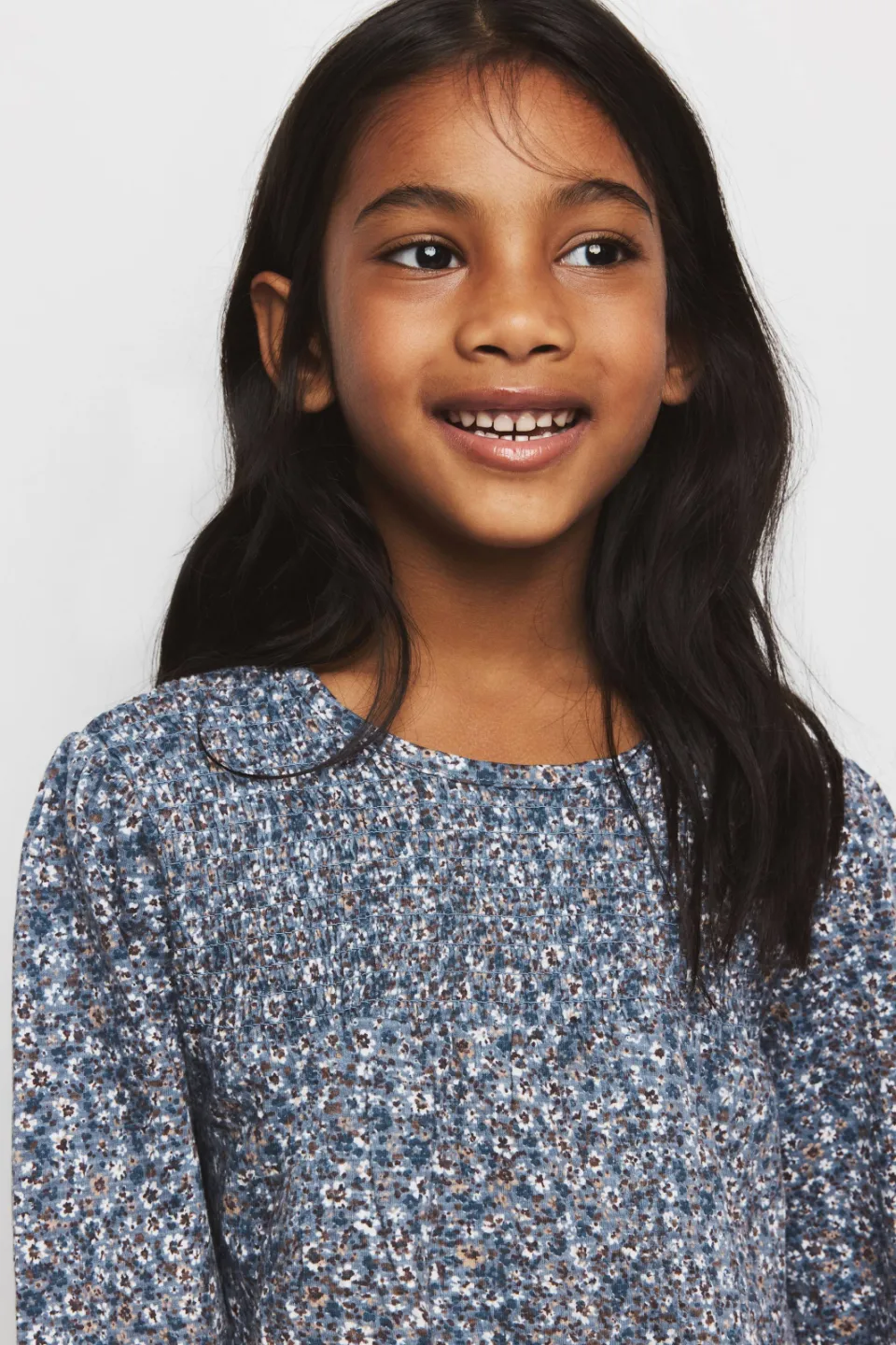 Mango Kids gebloemde midi jurk blauw, foto 7