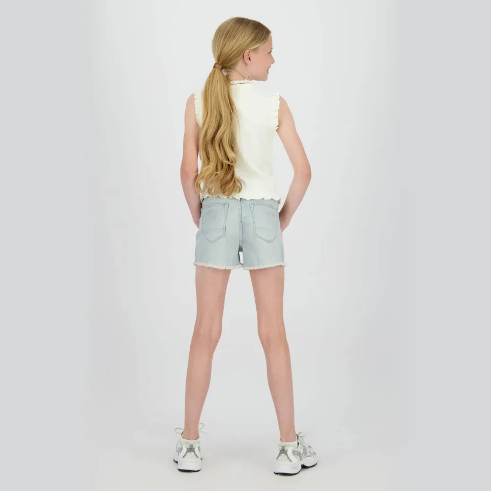 Raizzed mouwloze top offwhite, foto 4
