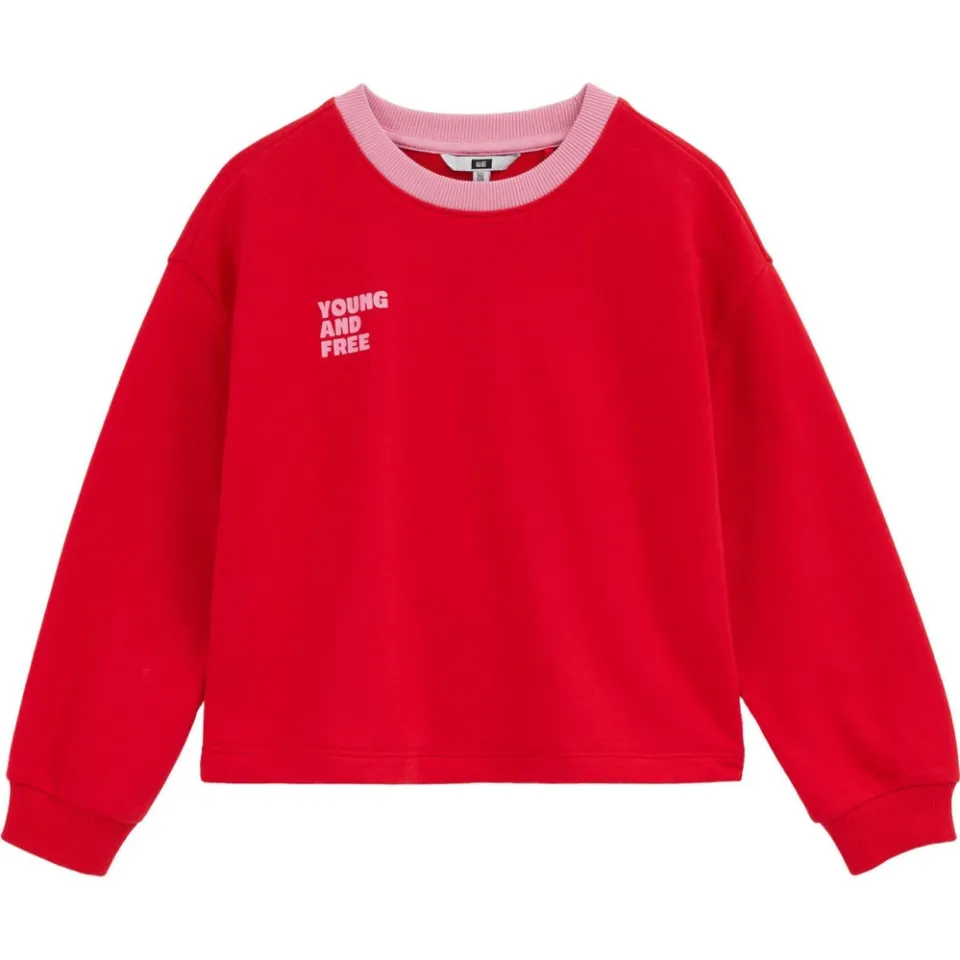 WE Fashion sweater met tekst - rood/lichtroze, foto 2