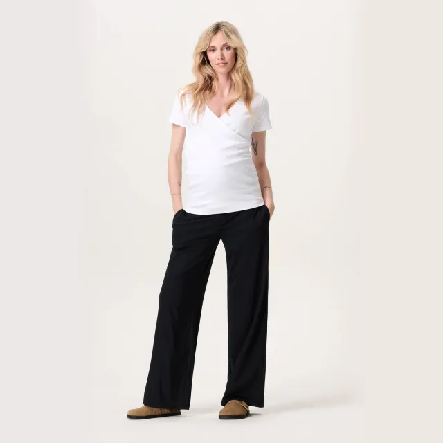 Noppies wide leg zwangerschapsbroek zwart