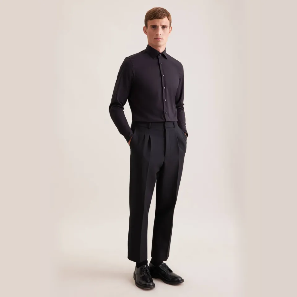 Seidensticker slim fit casual overhemd - zwart, foto 3