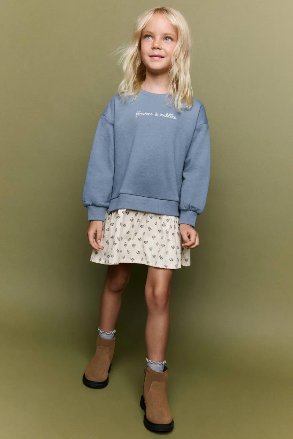 Mango Kids sweatshirt met tekst blauw, foto 4
