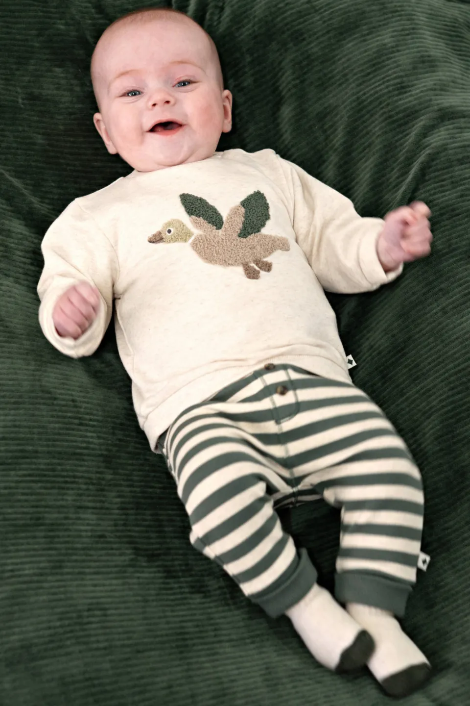Feetje Wiggle and Waddle babybroek groen/ecru, foto 6