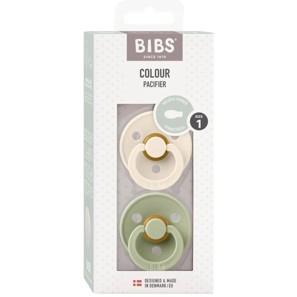 Bibs Colour fopspeen ivory/sage symmetrisch 0-6 maanden, foto 4