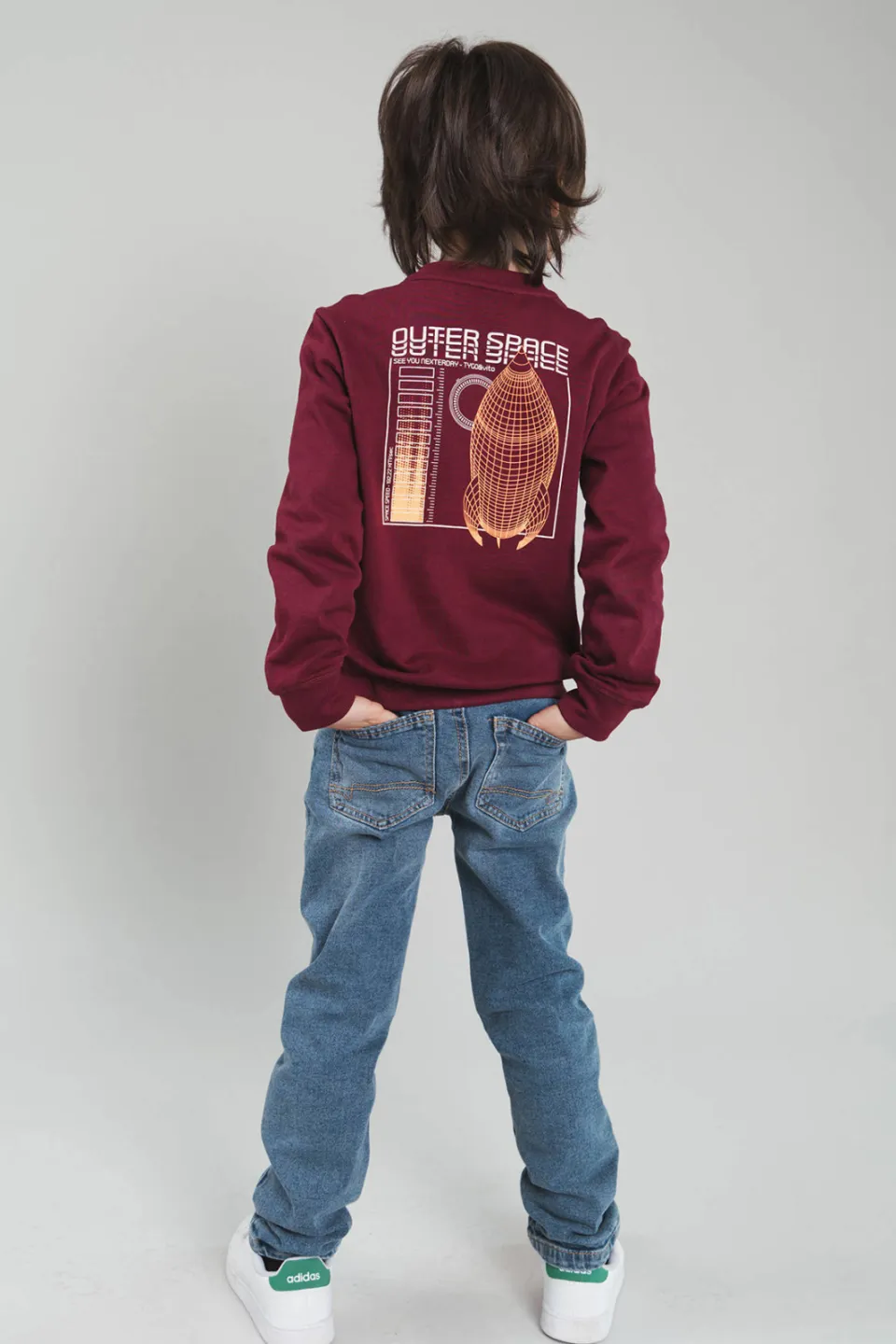 TYGO & vito sweater met backprint - donkerrood, foto 3