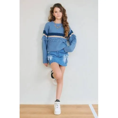 NoBell’ trui blauw gebreid, foto 2