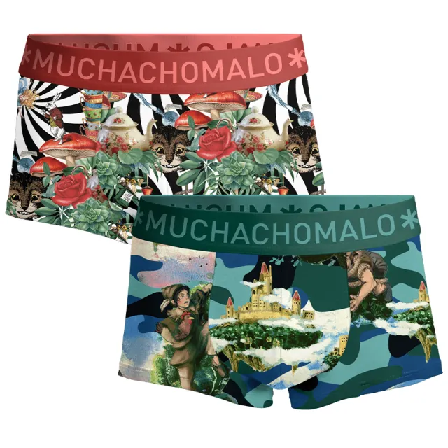 Muchachomalo Heren 2-pack Trunks Jackbean Alicewonder Veelkleurig