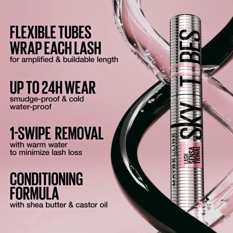 Maybelline New York Lash Sensational Sky Tubes mascara zwart, foto 6