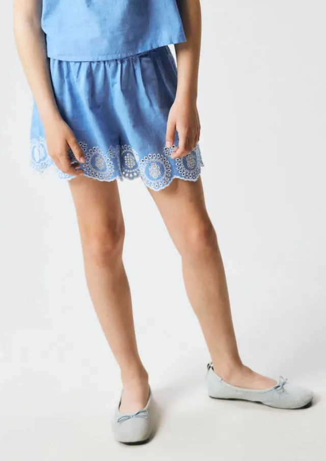 NAME IT korte broek met broderie blauw, foto 4