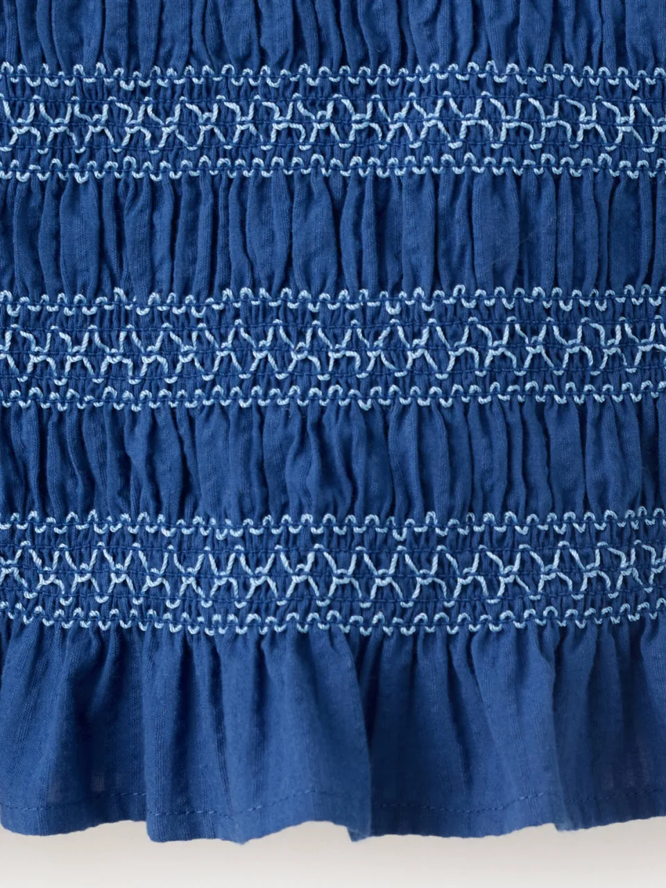 Mango strapless top met smockwerk marineblauw, foto 7