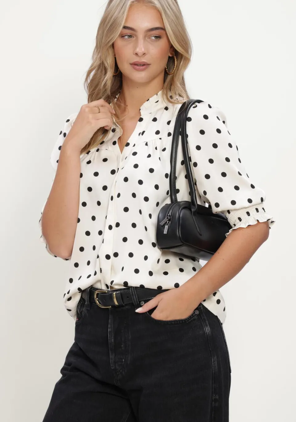 Notre-V Nv-indra blouse gebroken wit met stippen, foto 4
