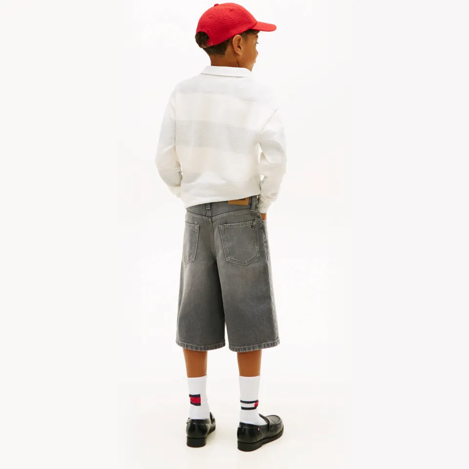 Tommy Hilfiger baggy korte broek grijs denim, foto 3