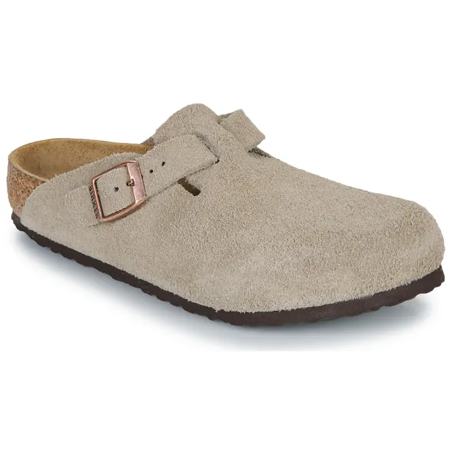 Birkenstock Klompen BIRKENSTOCK Boston Kids LEVE Taupe Beige