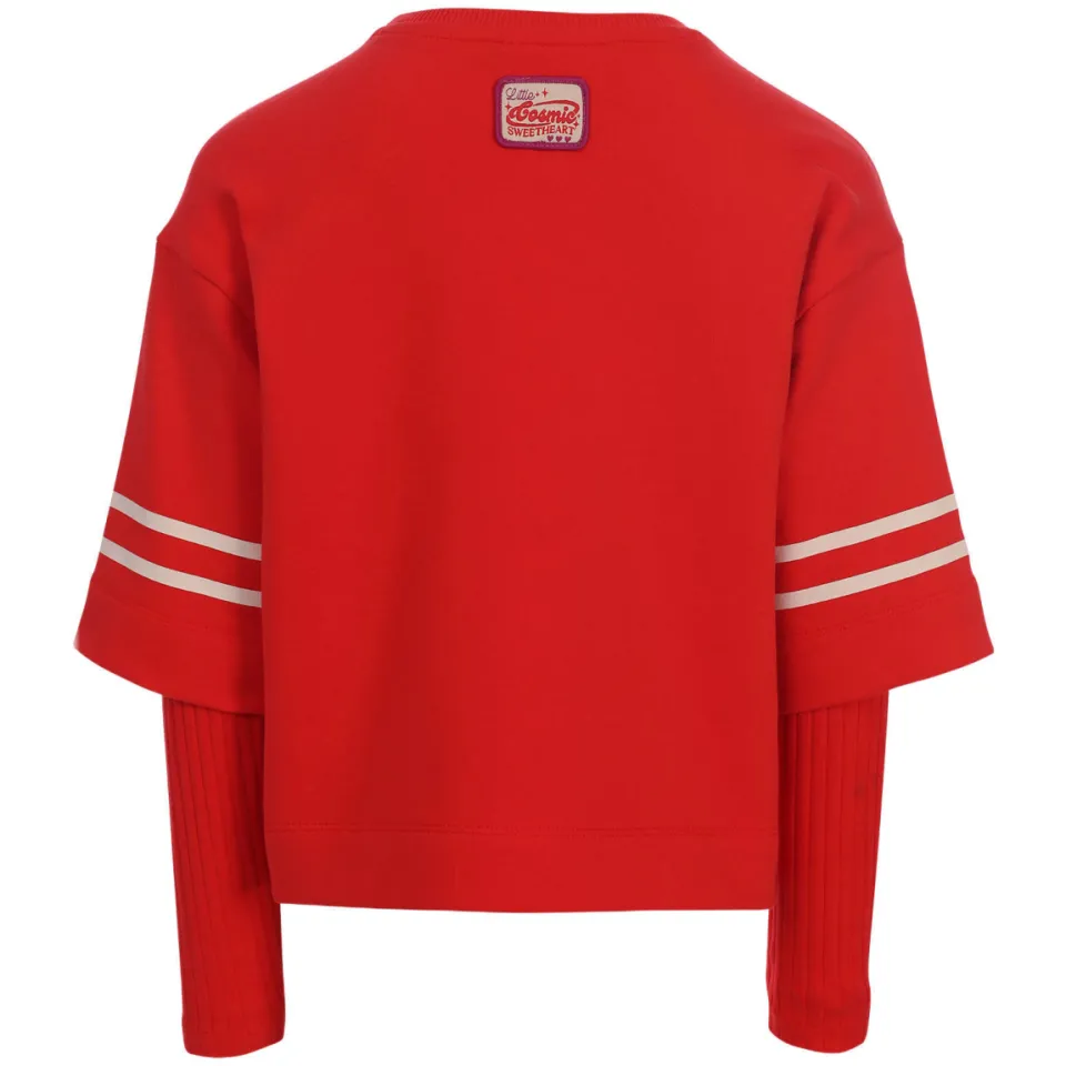 LOOXS Little oversized longsleeve rood, foto 3