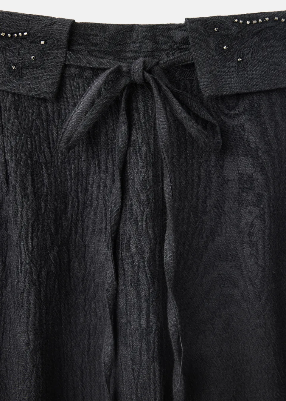 Mango casual broek met strass-steentjes zwart, foto 7