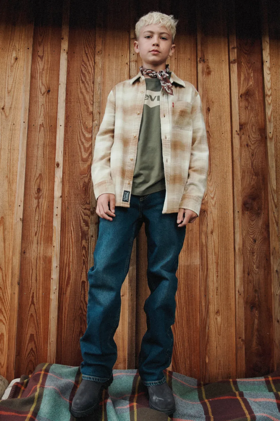 Levi's Kids t-shirt olijfgroen