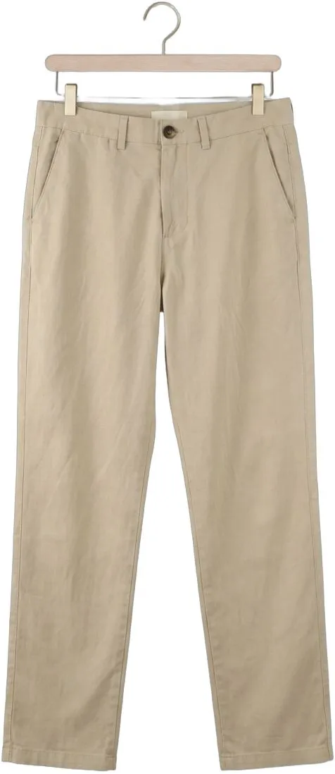SELECTED MEN SLH196-STRAIGHT Miles linnenmix broek beige, foto 2