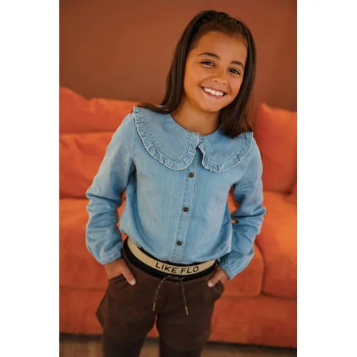 Like Flo blouse lichtblauw light blue denim, foto 4