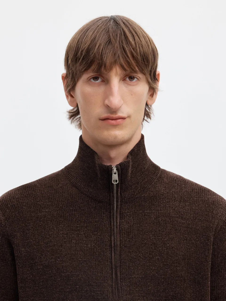 Selected katoenen regular fit gebreide trui - donkerbruin, foto 5